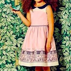 Janie & Jack Parisian City park dress pink navy collared 5